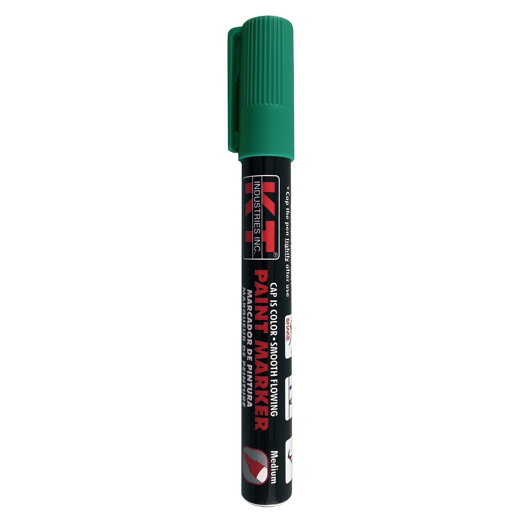 K-T Industries Liquid Paint Marker — Green, Aluminum Body, Industrial Grade Fiber Nib, Model# 5-0022